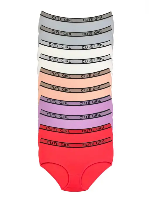 Omarı Yüksek Bel Yazılı Kadın Şort Külot