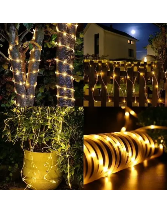 10 Metre Güneş Enerjili Hortum Led Işık