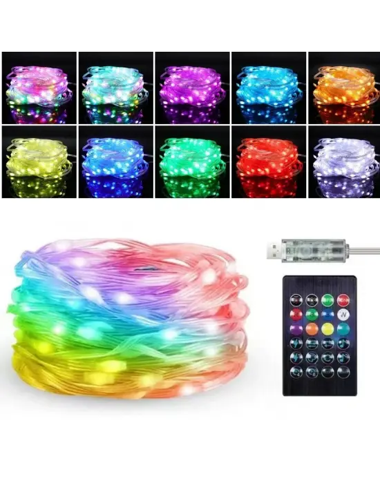 10 MT Uzaktan Kumandalı USB LED Işık – Çok Modlu Dekoratif Ortam Aydınlatmas