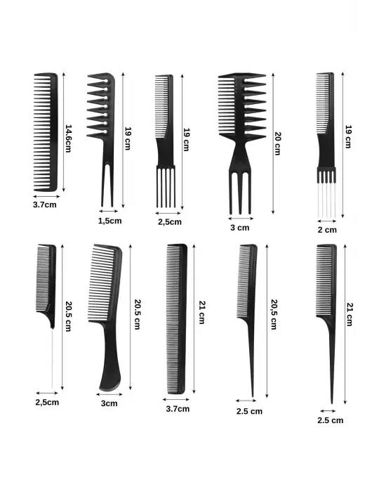 Omarı Profesyonel Kuaför Tarak Seti - Saç Kesim ve Şekillendirme için İdeal