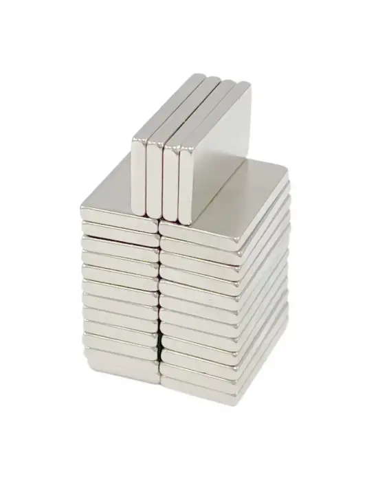 100 Adet 20x10x2 Mm Neodyum Mıknatıs Köşeli Magnet N35 Nikel Kaplama Güçlü Kaliteli Dayanıklı
