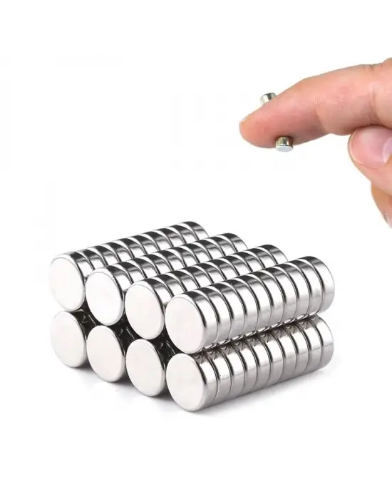100 Adet 8x3mm Yuvarlak Neodyum Mıknatıs Güçlü Nikel Kaplamalı Kaliteli Dayanıklı Magnet