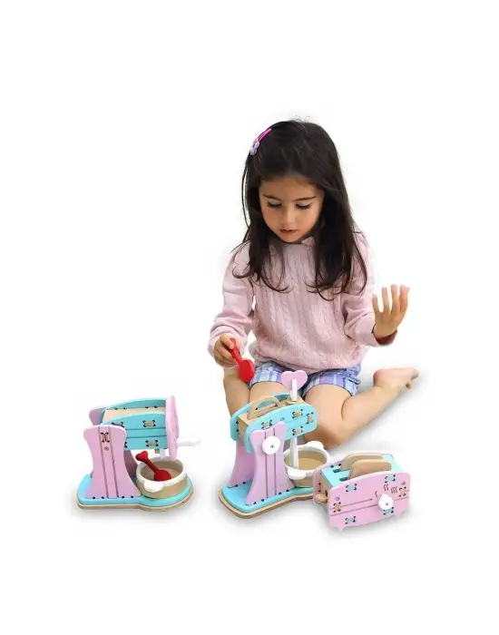 1007 Ahşap Mutfak Gereçleri Seti - Lulubere Oyuncak