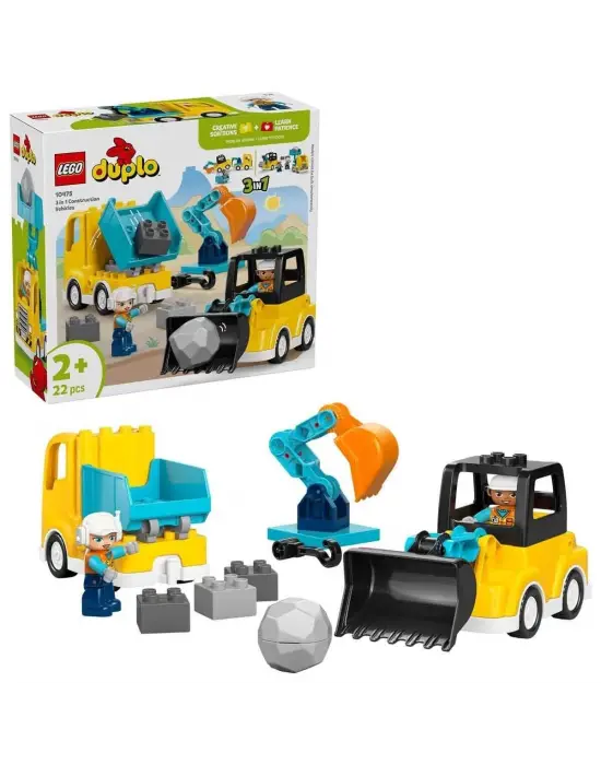 10475 Lego Duplo 3ü1 arada İnşaat Araçları 22 parça +2 yaş