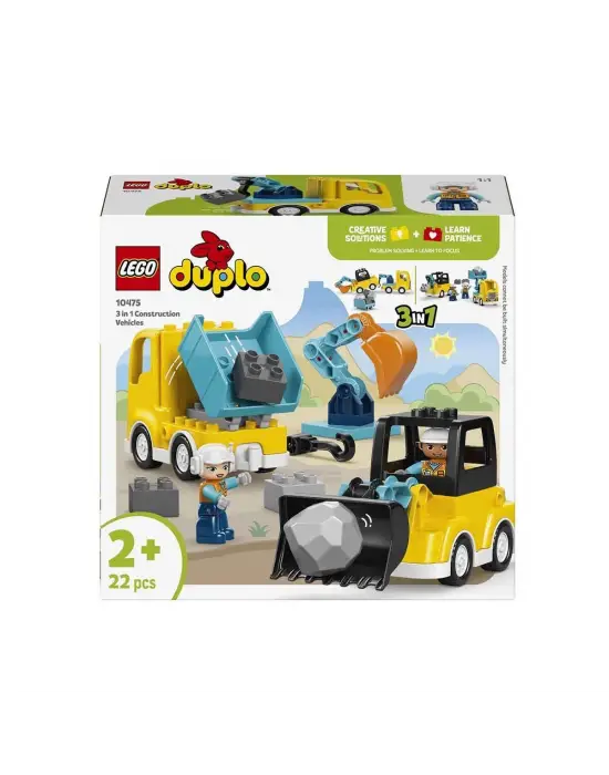 10475 Lego Duplo 3ü1 arada İnşaat Araçları 22 parça +2 yaş