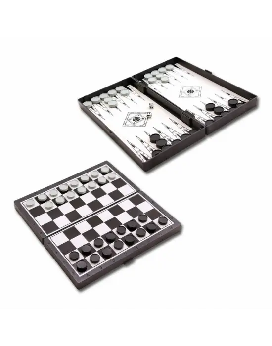 1050170 Manyetik Satranç-Tavla 2si 1 Arada -Starokey