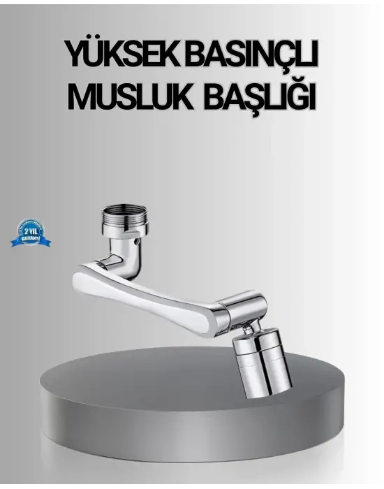 1080° Dönebilen Musluk Başlığı Robotik Kol Havalandırıcı Çok Yönlü Su Yönlendirme