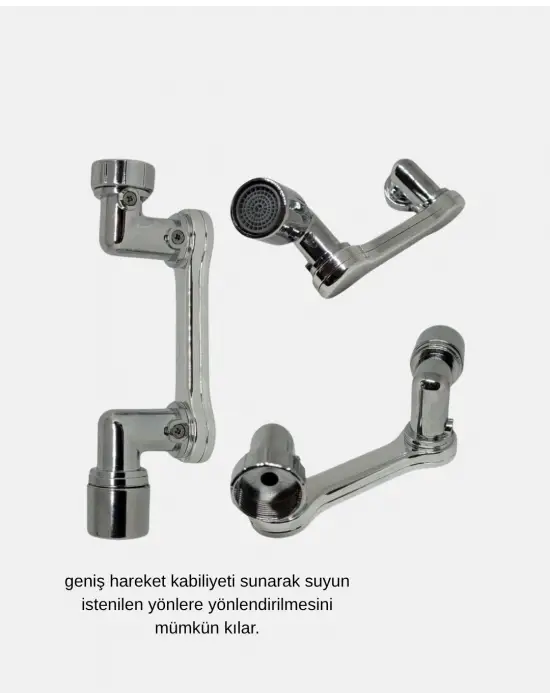 1080° Dönebilen Musluk Ucu – Su Tasarruflu, Esnek Ve 360° Çift Eksenli Başlık (kopya)