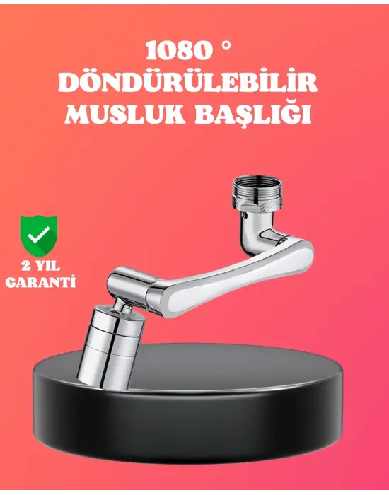 1080° Dönebilen Püskürtme Filtreli Musluk Başlığı Su Tasarruflu
