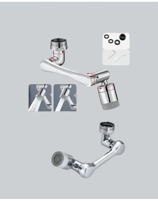 1080° Dönebilen Püskürtme Filtreli Musluk Başlığı Su Tasarruflu