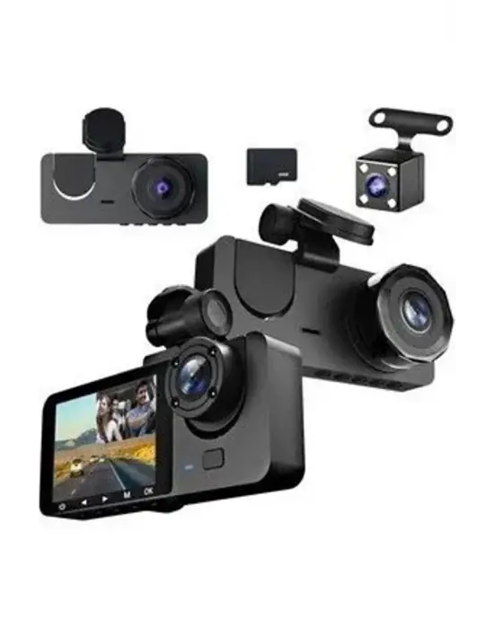 1080p Full Hd Çözünürlüklü Üç Kameralı Araç İçi Kamera - Park Ve Sürüş Güvenliği