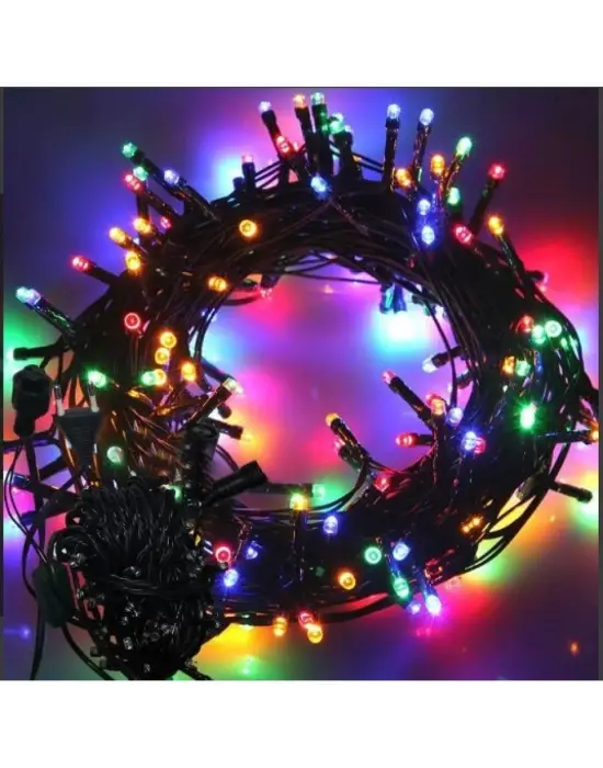 10m 100 Led Boncuk Lamba Rgb Işık Siyah Kablo