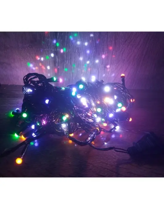 10m 100 Led Damla Uçlu Led Işık Rgb Işık Siyah Kablo