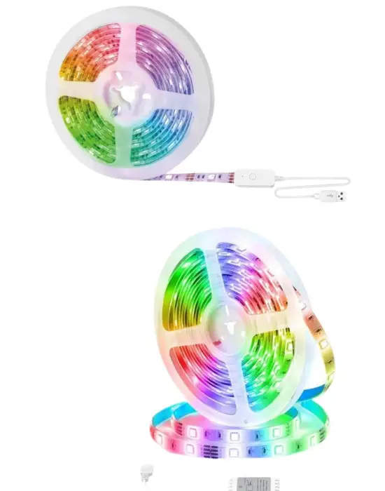 10m Şerit Led İç Mekan Renkli Rgb Şerit Led Kumandalı