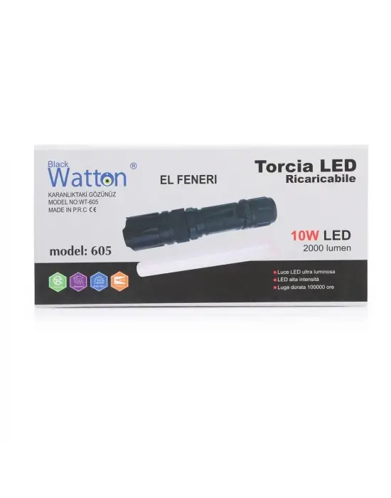 10w 2000 Lümen 4 Renk Güçlü El Feneri  Wt-605