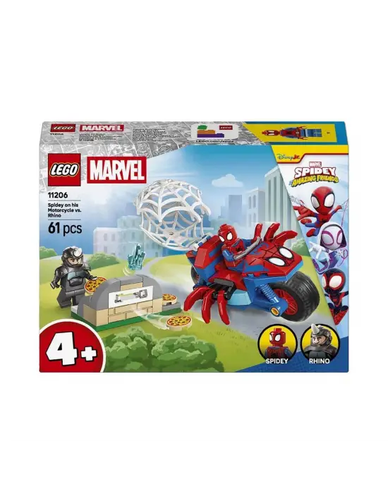 11206 Lego Spidey Spidey Motosikletli Spidey, Rhinoya Karşı 61 parça +4 yaş