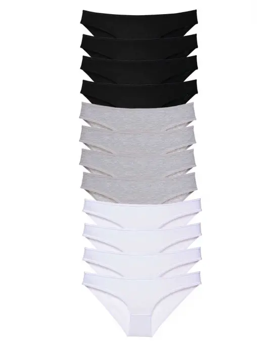 Omarı Yumuşak Dokulu 12 Adet Kadın Slip Külot Seti