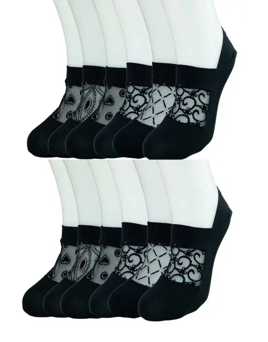 Omarı Fantezi Desenli Babet Çorap Seti