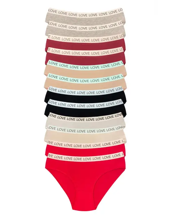 Omarı Esnek Pamuklu Geniş Lastikli Kadın Slip Bikini Külot