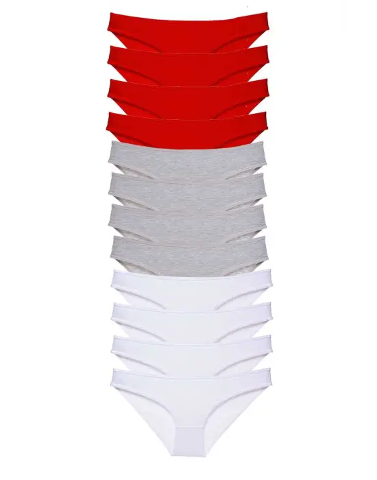 Şık 12 Adet Likralı Kadın Slip Külot Seti