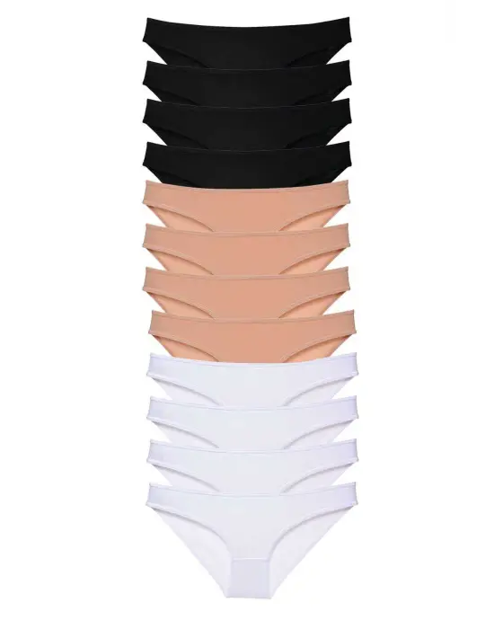 Modern 12 Adet Likralı Kadın Slip Külot Seti