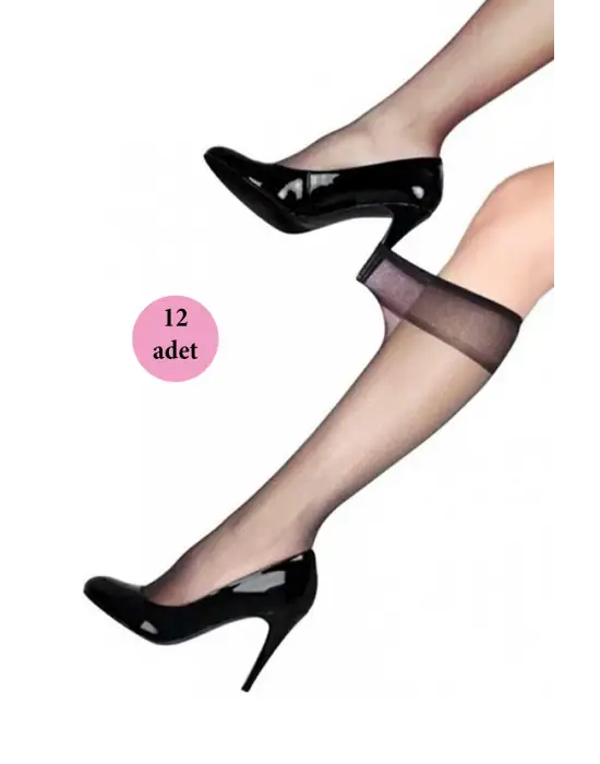 Omarı İnce Fit Siyah Dizaltı Çorap Seti