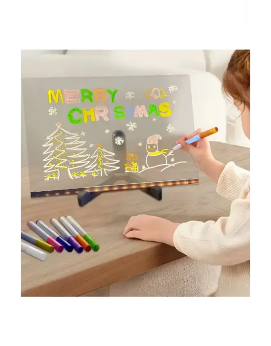 12 Inc Led Işıklı Çizim Tahtası Ayarlanabilir Stant Ve Kalemleri İle