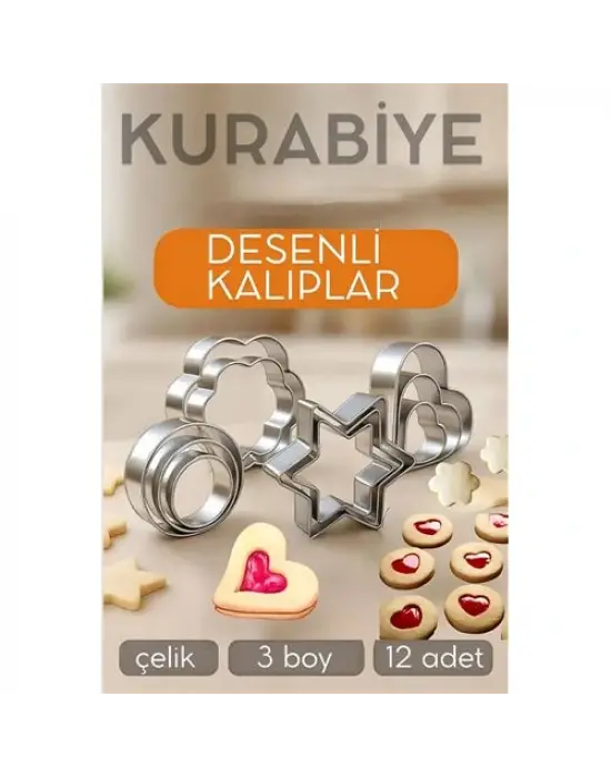 12li Kurabiye Kalıbı Seti Profesyonel Şef Paslanmaz Çelik  | Mutfak Sanatınızın Vazgeçilmezi