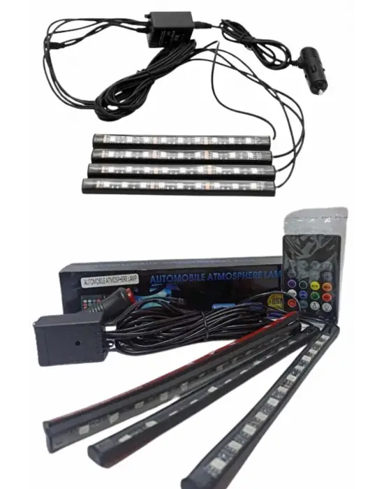 12li Şerit Led Işık Rgb Sese Ve Müziğe Duyarlı Araç İçi Ayak Altı