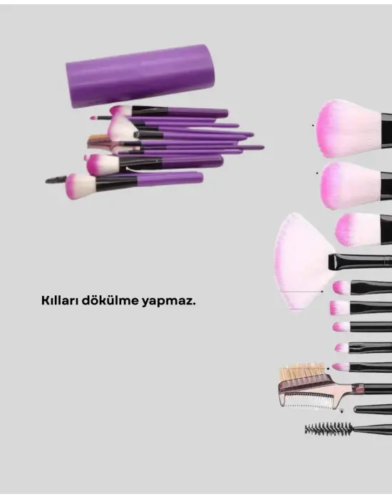 12 Parça Makyaj Fırça Seti – Profesyonel Ve Günlük Kullanıma Uygun