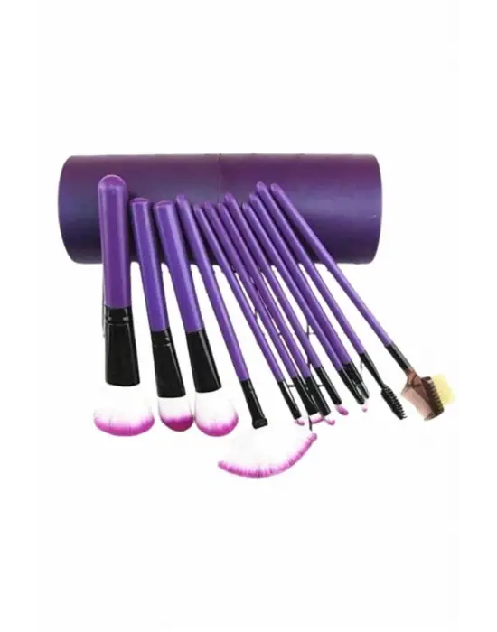 12 Parça Makyaj Fırçası Yumuşak Kıllı Profesyonel Fırça Seti Yüksek Kaliteli Pürüzsüz