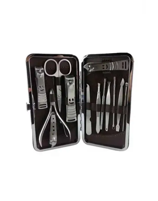12 Parça Manikür Pedikür Seti Özel Deri Çanta El Ayak Bakımı Akne Ve Sivilce Temizleme