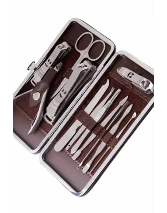 12 Parça Manikür Pedikür Seti Tırnak Bakımı Nasır Temizleme El Ayak Bakımı