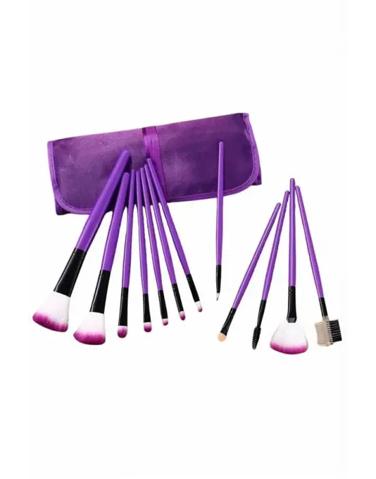 12 Parça Profesyonel Makyaj Fırça Seti