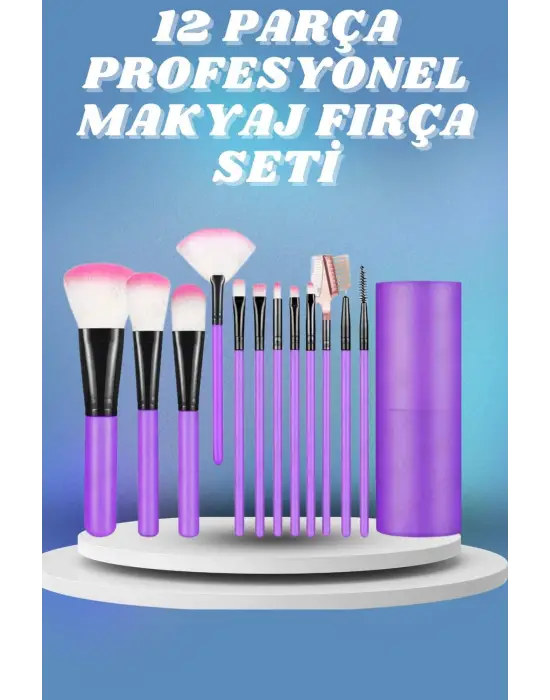 12 Parça Yumuşak Uçlu Makyaj Fırça Set-göz Ve Yüz Makyajı İçin Fırça Seti Profesyonel Makyaj Seti