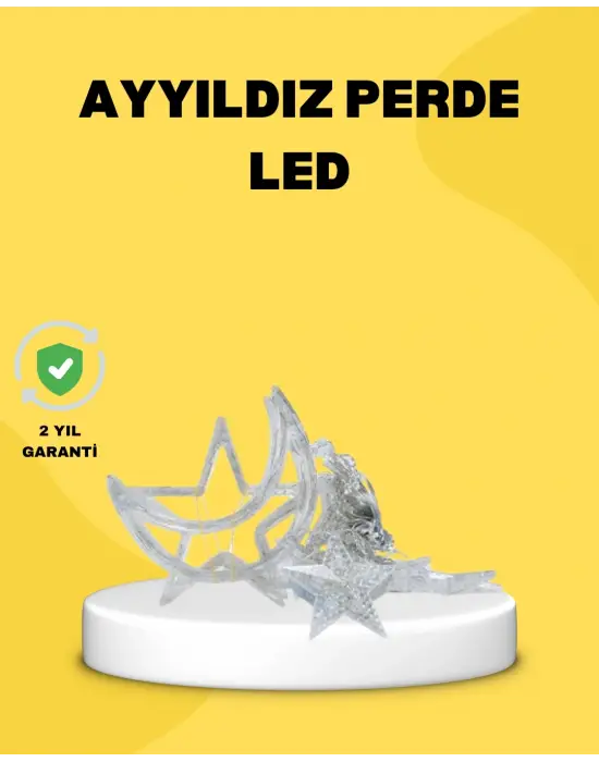 126 Led Yıldız Ay Figürlü Perde Işık Romantik Ambiyans