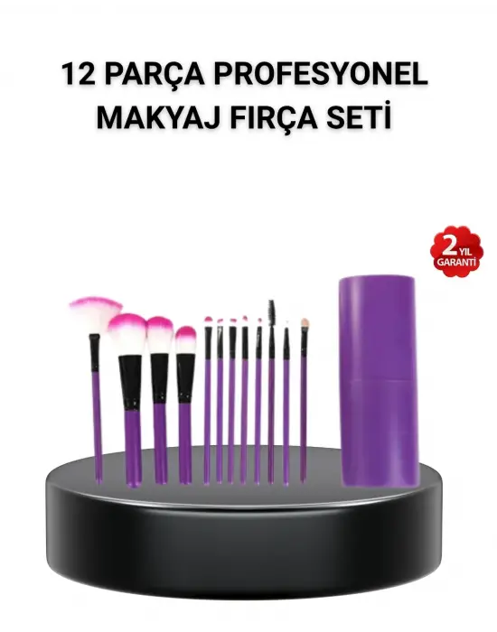 12’li Profesyonel Makyaj Fırça Seti – Dökülmeyen Yumuşak Kıllı, Ergonomik Tasarım