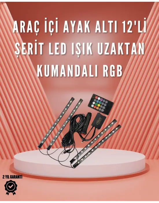 12v Led Işık Seti – Kumandalı Ve Renk Ayarlı