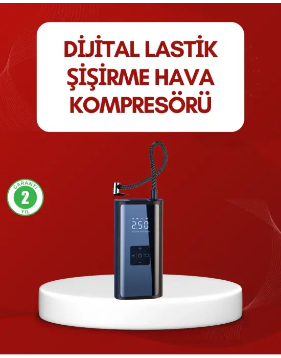 12v Uyumlu Çok İşlevli Akıllı Araç Lastik Pompası