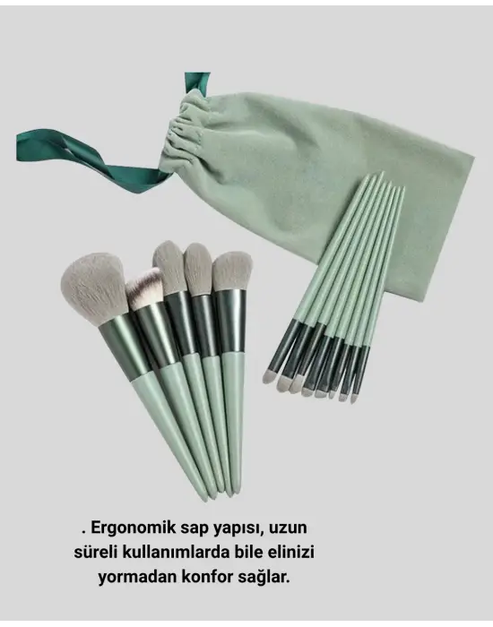 13 Parça Makyaj Fırça Seti – Ergonomik, Dökülme Yapmayan, Taşınabilir