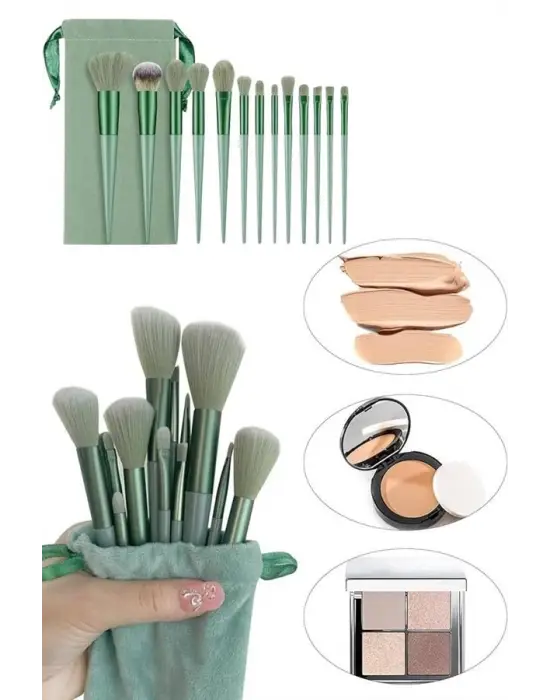 13 Parça Makyaj Fırça Seti Far Fırçası Allık Fırçası Yumuşak Uçlu