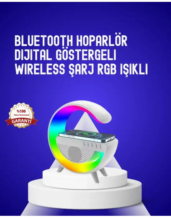 13 Renk Seçenekli Kablosuz Şarj Cihazlı Led Lamba