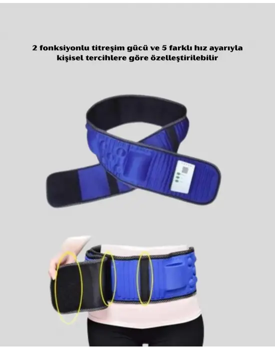132 Cm Motorlu Masaj Kemeri – 5 Kademe Hız, 2 Fonksiyon, Titreşimli Tasarım