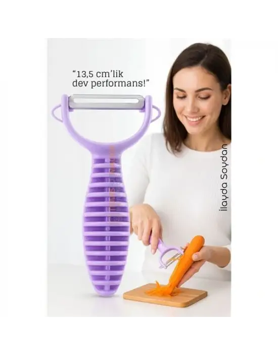 13,5 cm Ergonomik Sebze Soyacağı – Renkli Tasarım, Paslanmaz Bıçaklı, Konforlu Kullanım