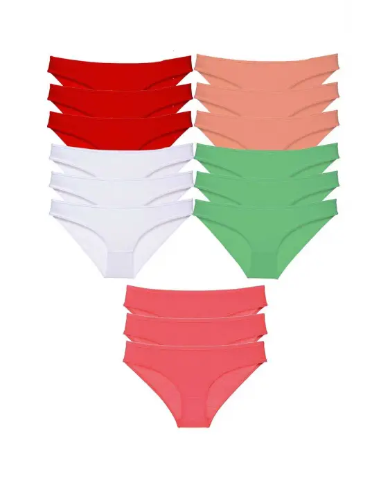 Çarpıcı Likralı Kadın Slip Külot Seti