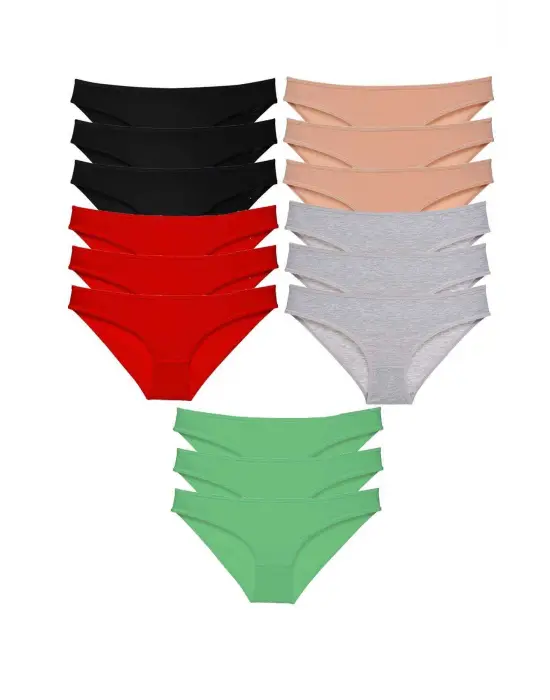 Çarpıcı Likralı Kadın Slip Külot Seti