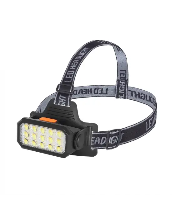 15 Ledli Sarı / Beyaz Şarjlı Kafa Lambası  Wt-652