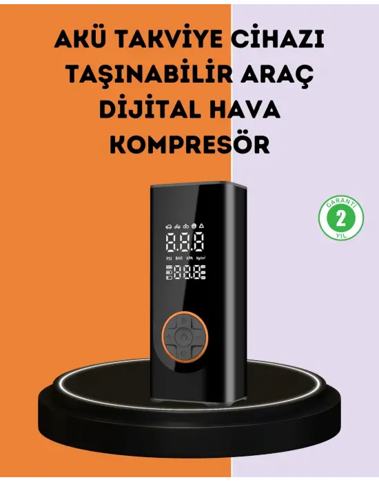 150 Psı Dijital Hava Pompası Akü Takviye Ve Powerbank Özellikli