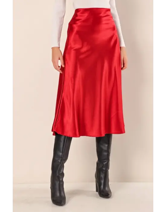 15806 Saten Etek - Bordo