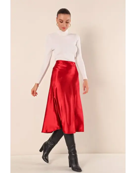 15806 Saten Etek - Bordo